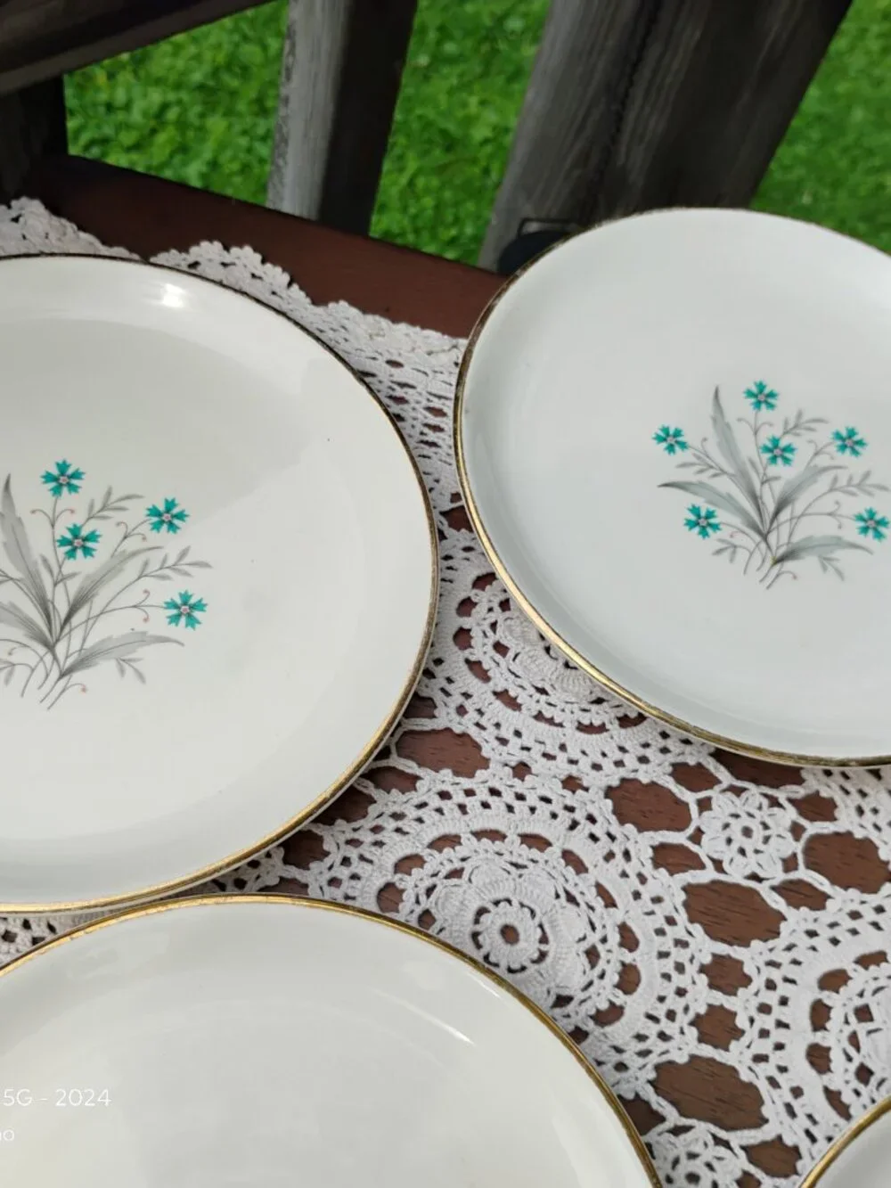 Scio Pottery Company Lot of 5 salad or bread plates Hampton Pattern circa 1960s